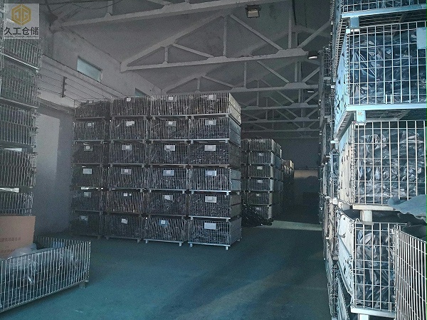 南京久工仓储设备-折叠式仓储笼-装货仓储笼-客户现场展示