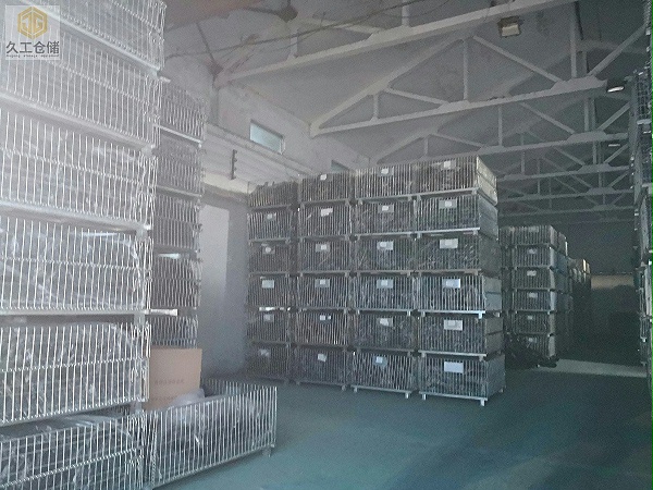 南京久工仓储设备-折叠式仓储笼-装货仓储笼-客户现场展示