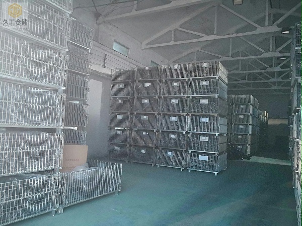 南京久工仓储设备-折叠式仓储笼-装货仓储笼-客户现场展示
